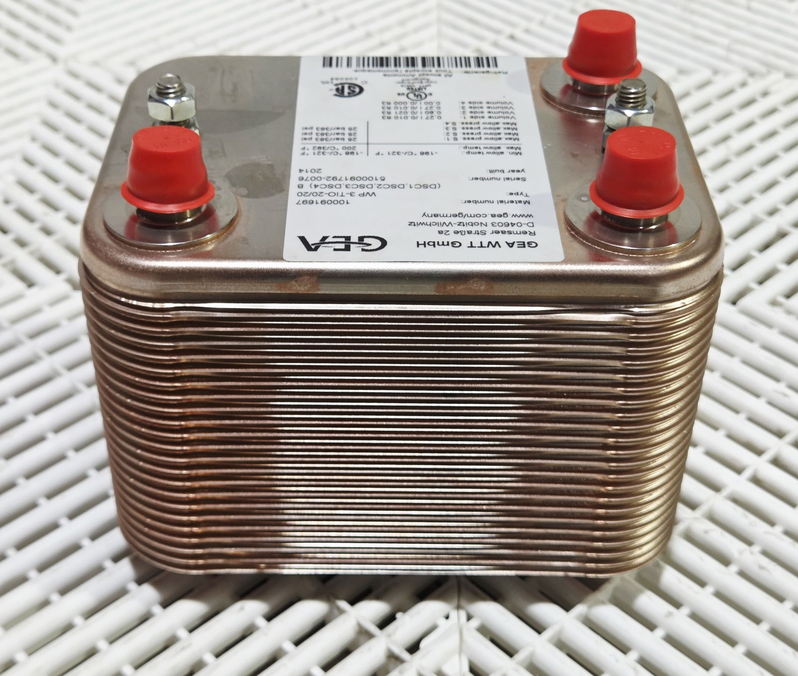 GEA WTT WP 3-TIO-20/20 Brazed Plate Heat Exchanger 363 PSI New - New - Image 5