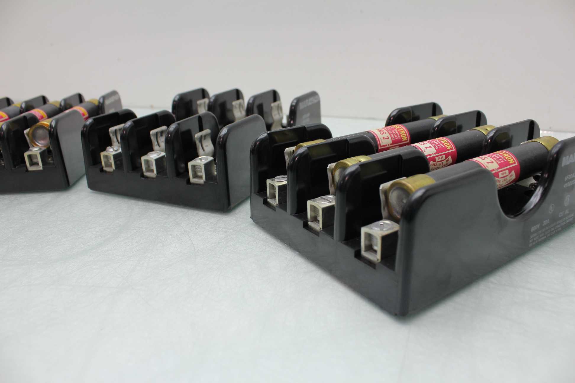 Lot of 3 Marathon 6F30A3B 3 Pole 30A / 600V Fuse Holder 6 Fusetron FRS-2 Fuses - Used - Image 17