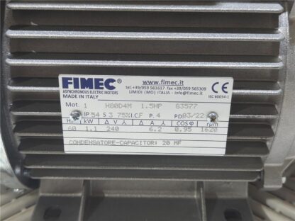 Lot of (3) Piston Air Compressor Pumps with 1.5 HP FIMEC H80D4M Motors - Used - Image 13
