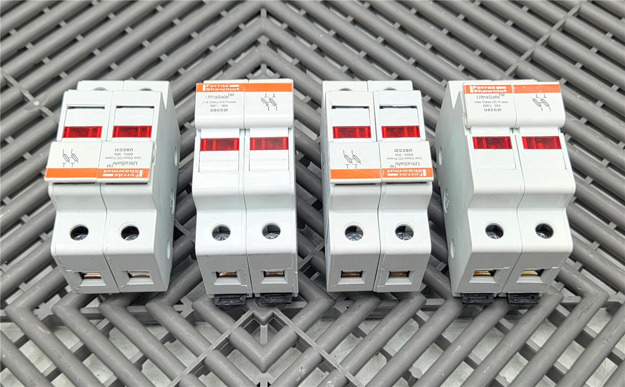 Lot of 4 Ferraz Shawmut USCC2I UltraSafe Fuse Holders, 30A 600V w/ LP-CC-5 Fuses - Used - Image 11