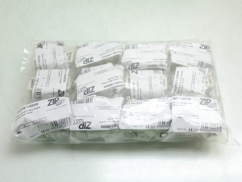 New 12 ZIPport ZP-MC06B-1-MS006 6B Male Industrial Connector 6 Pole 600V /16A - New