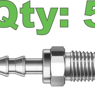 Qty 5 New Swagelok SS-PB8-PM8 Stainless Hose Barb Fittings 1/2" NPT x 1/2" Barb - New