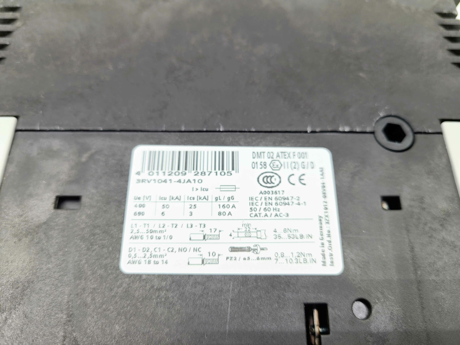 Siemens 3RV1041-4JA10 Manual Starter Protection - Used - Image 5