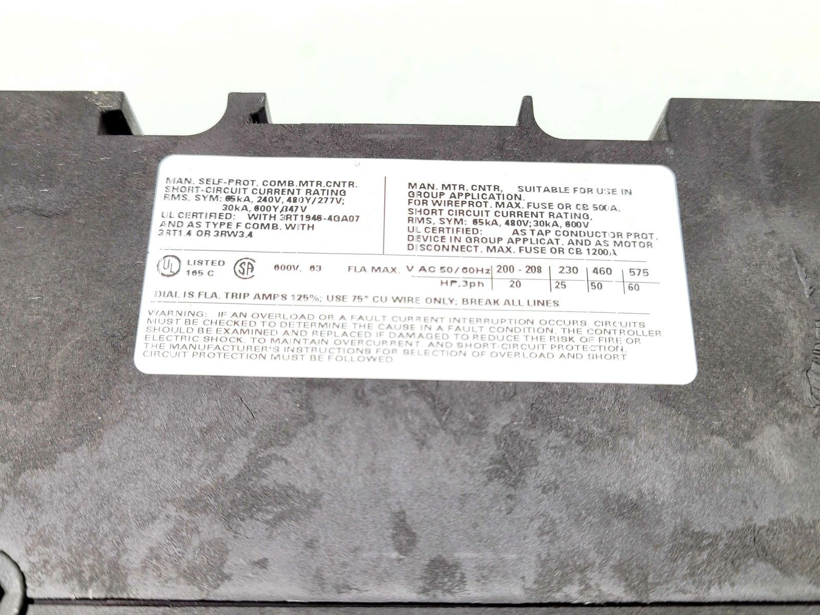 Siemens 3RV1041-4JA10 Manual Starter Protection - Used - Image 6