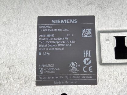 Siemens 6SL3040-1MA01-0AA0 Sinamics Control Unit CU320-2 Module / No Front Cover - Used - Image 5
