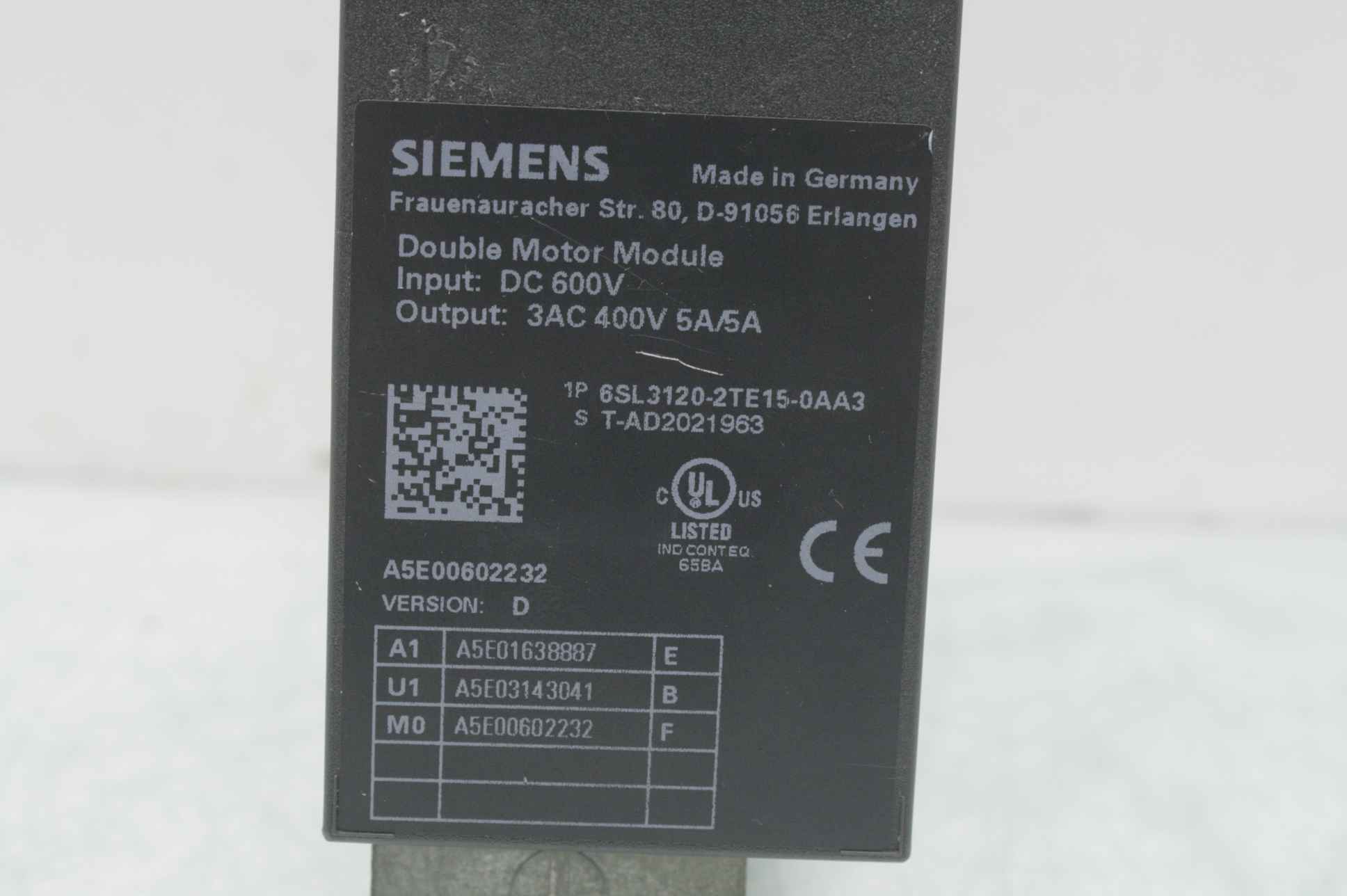 Siemens Sinamics 6SL3120-2TE15-0AA3 Double Motor Module S120 - Used - Image 13