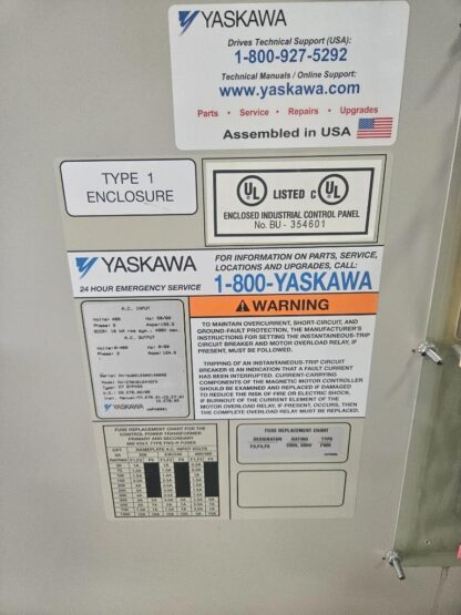 Yaskawa 100 HP / 480V Bypass VFD Drive E7BVB124YEFR / CIMR-E7U4055 - Used - Image 21