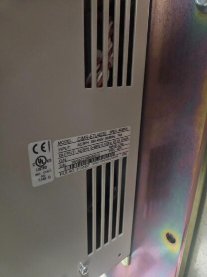 Yaskawa 50 HP / 480V Bypass VFD Drive E7BVB065YEFR / CIMR-E7U4030 - Used - Image 18